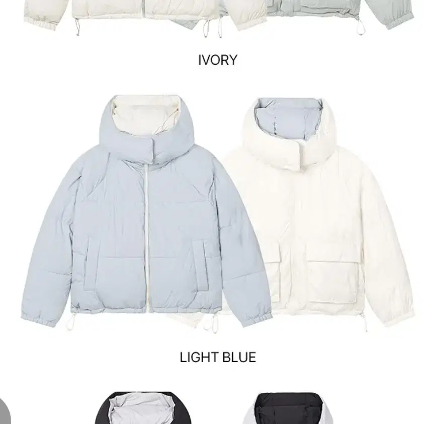 스파오SPAO 리버서블 후드탈착 푸퍼(LIGHT BLUE)